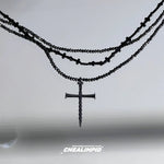 Layered Cross Pendant Necklace