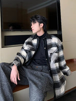 Leather Accents Plaid Jacket