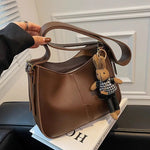 Leather Adjustable Strap Bucket Bag