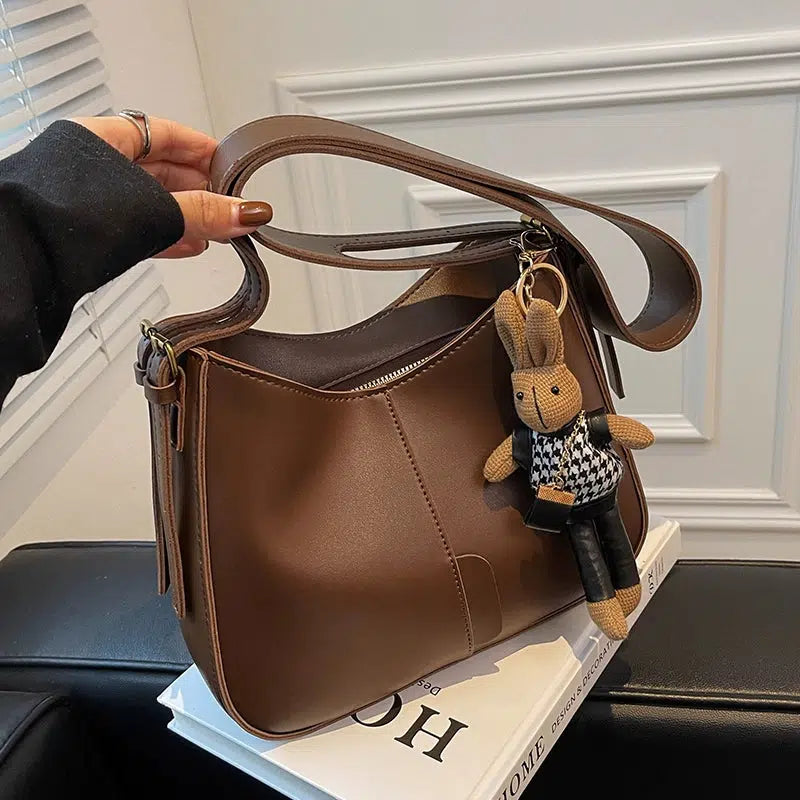 Leather Adjustable Strap Bucket Bag