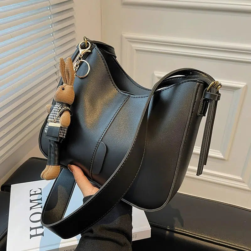 Leather Adjustable Strap Bucket Bag