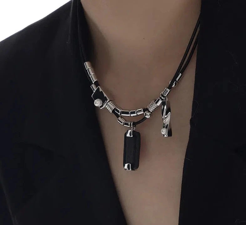 Leather Beaded Necklace