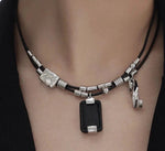 Leather Beaded Necklace