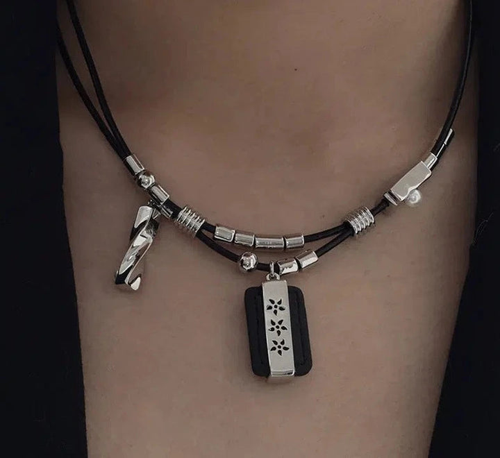 Leather Beaded Necklace
