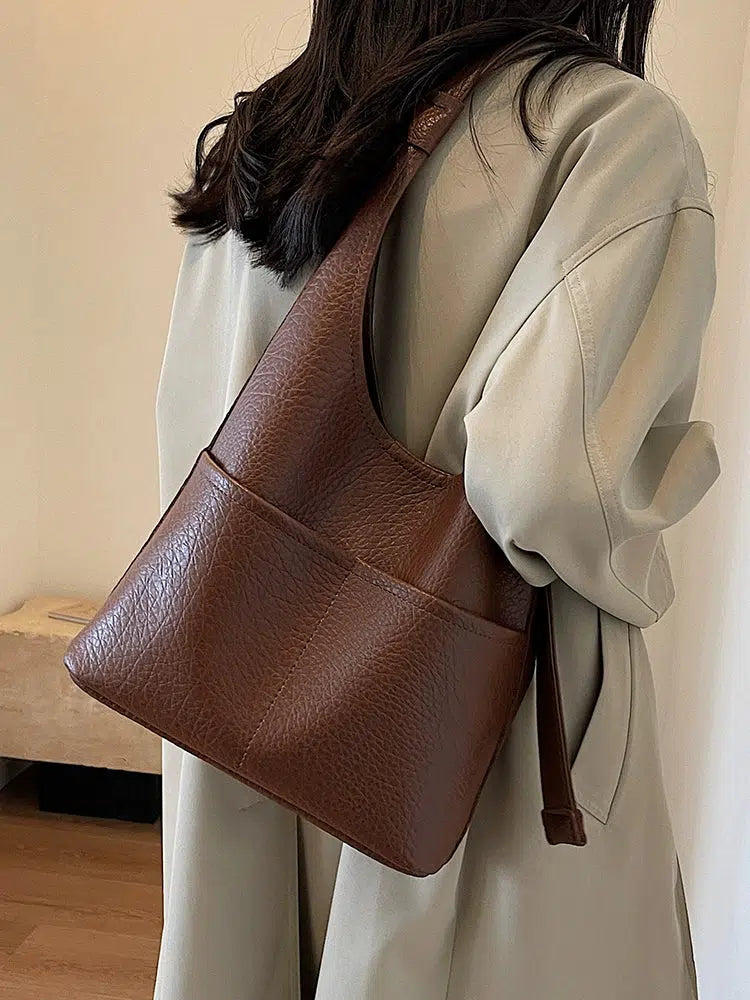 Leather Bucket Shaped Bag