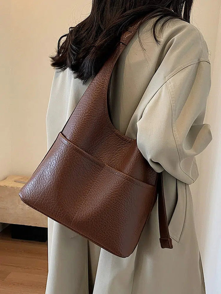 Leather Bucket Shaped Bag