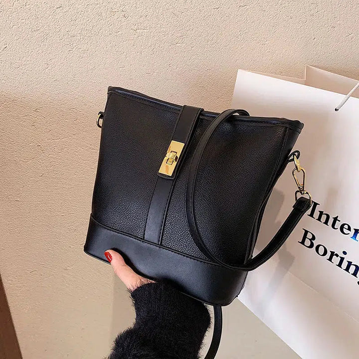 Leather Bucket Shaped Bag