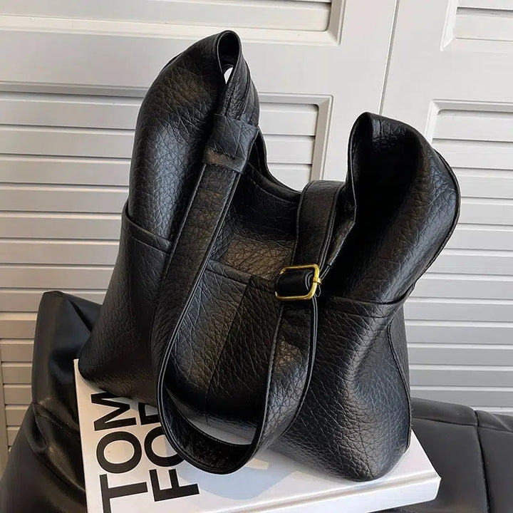 Leather Bucket Shaped Bag