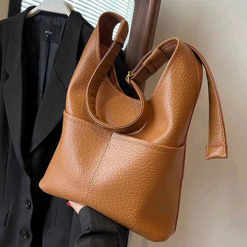 Leather Bucket Shaped Bag