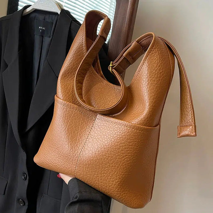 Leather Bucket Shaped Bag