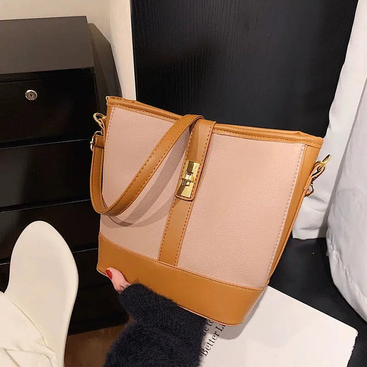 Leather Bucket Shaped Bag