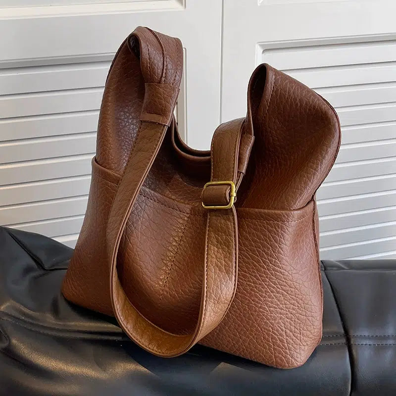 Leather Bucket Shaped Bag