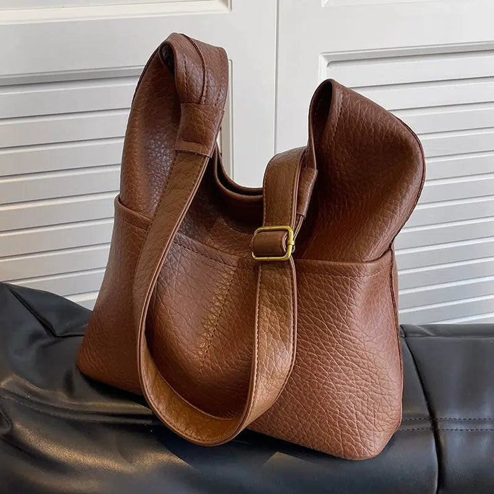 Leather Bucket Shaped Bag