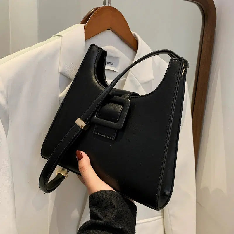 Leather Buckle Shoulder Bag