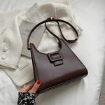 Leather Buckle Shoulder Bag