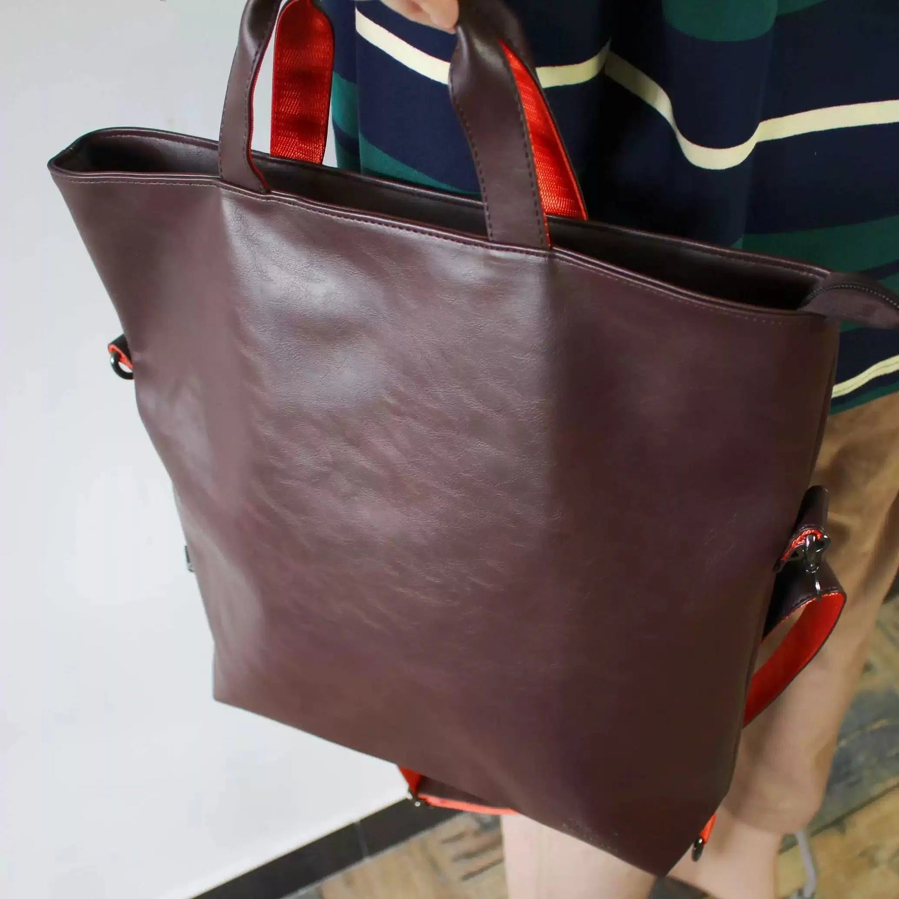 Leather Crossbody Backpack