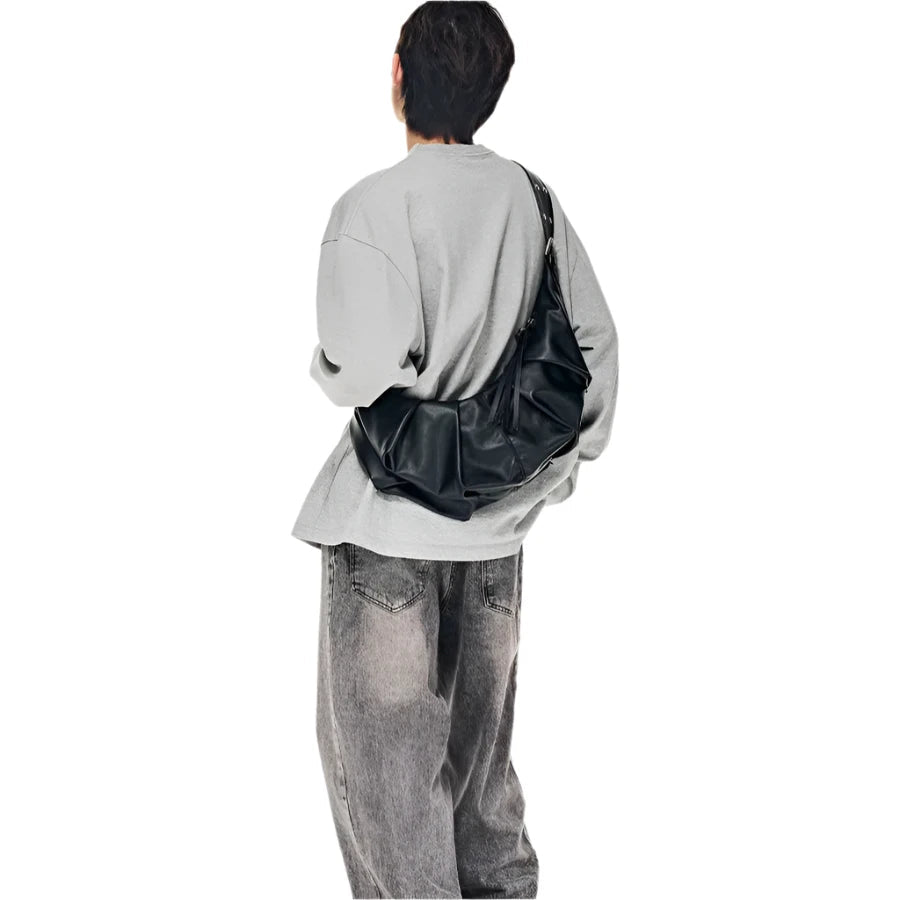 Leather Dumpling Crossbody Bag