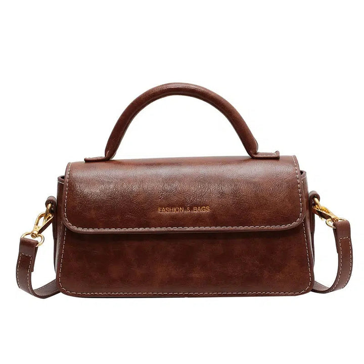 Leather Handle Small Square Bag