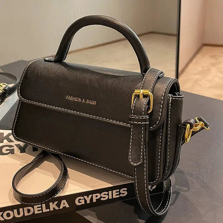 Leather Handle Small Square Bag