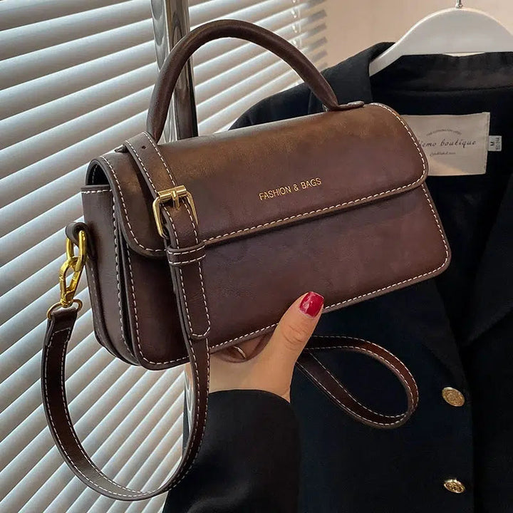 Leather Handle Small Square Bag