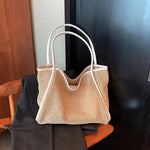 Leather Strap Woven Straw Tote Bag