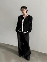 Leather Trim Textured Jacket