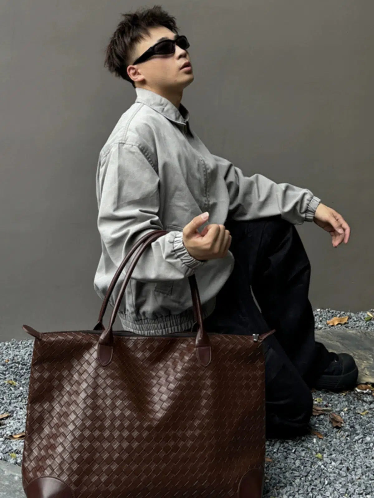 Leather Woven Large Capacity Tote Bag