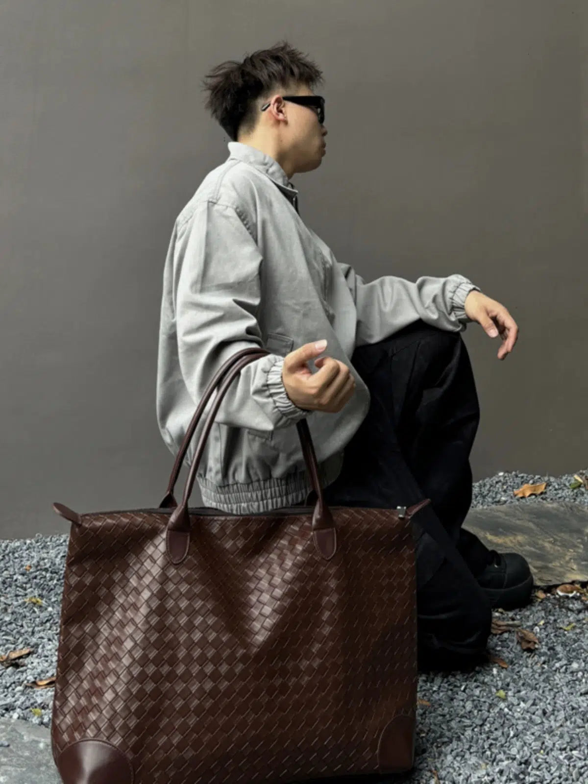 Leather Woven Large Capacity Tote Bag