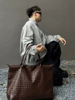Leather Woven Large Capacity Tote Bag