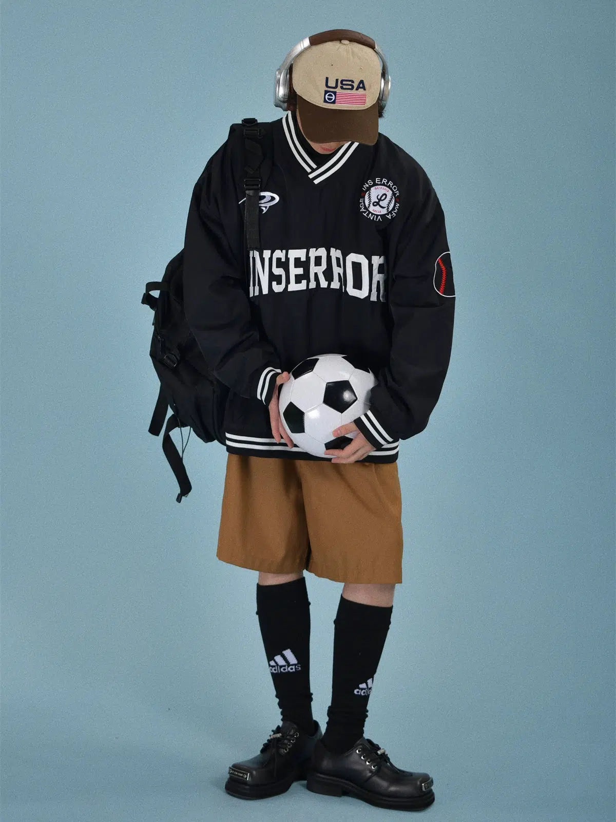 Letter Embroidered Baseball Uni Sweatshirt