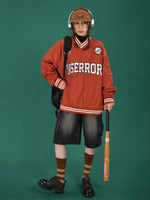 Letter Embroidered Baseball Uni Sweatshirt