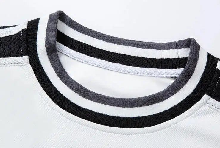 Letter Embroidery Contrasting Color Sweatshirt