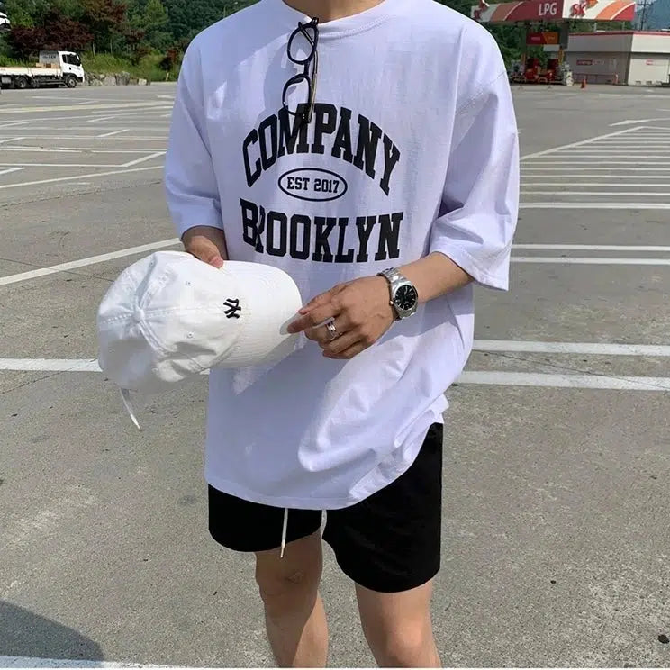 Letter Foaming Printing T-shirt