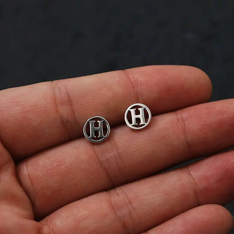 Letter H Stud Earrings