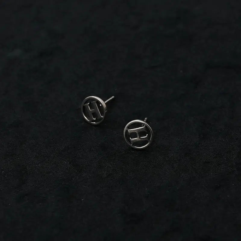 Letter H Stud Earrings