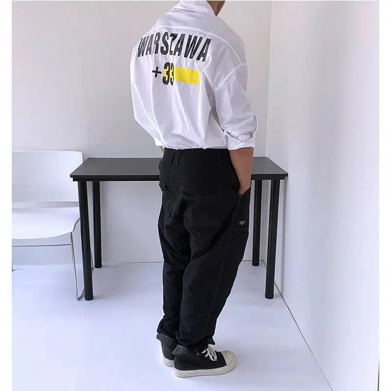 Letter Print Long Sleeve Shirt