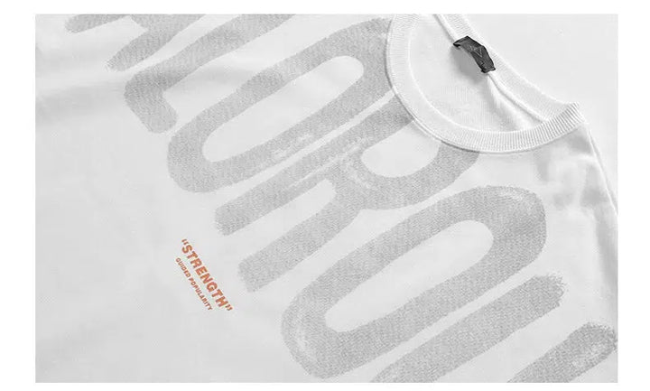 Letter Print Round Neck Fleece Pullover
