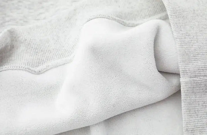 Letter Printed Fleece Hooded Sweatshirt
