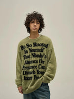 Letter Printed Furry Sweater