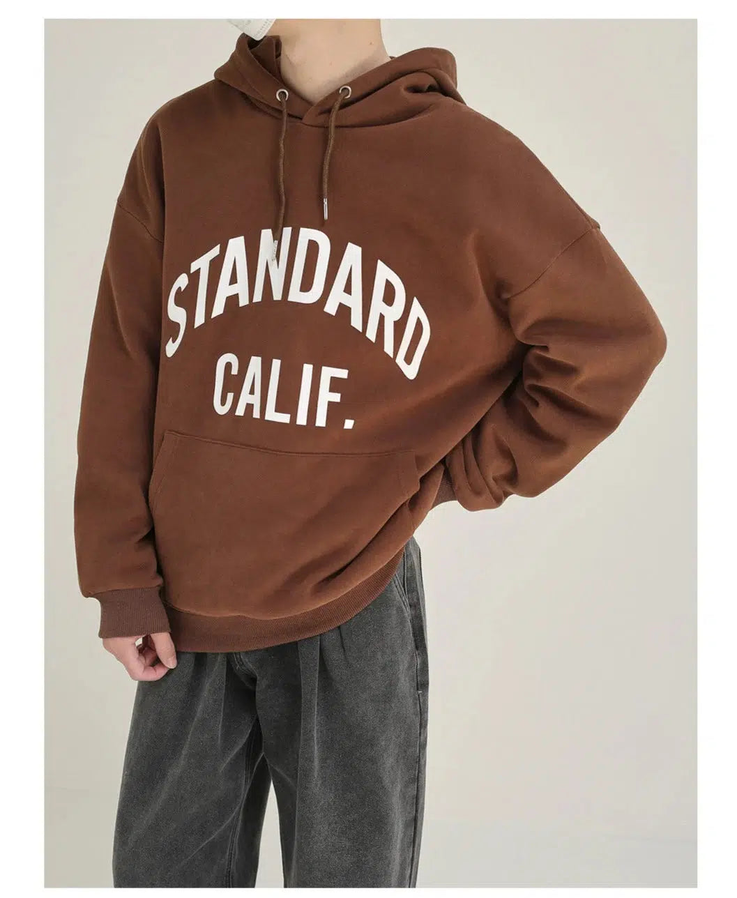 Letter Printed Hooded Sweatshirt