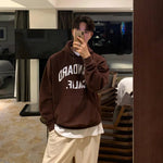 Letter Printed Hooded Sweatshirt