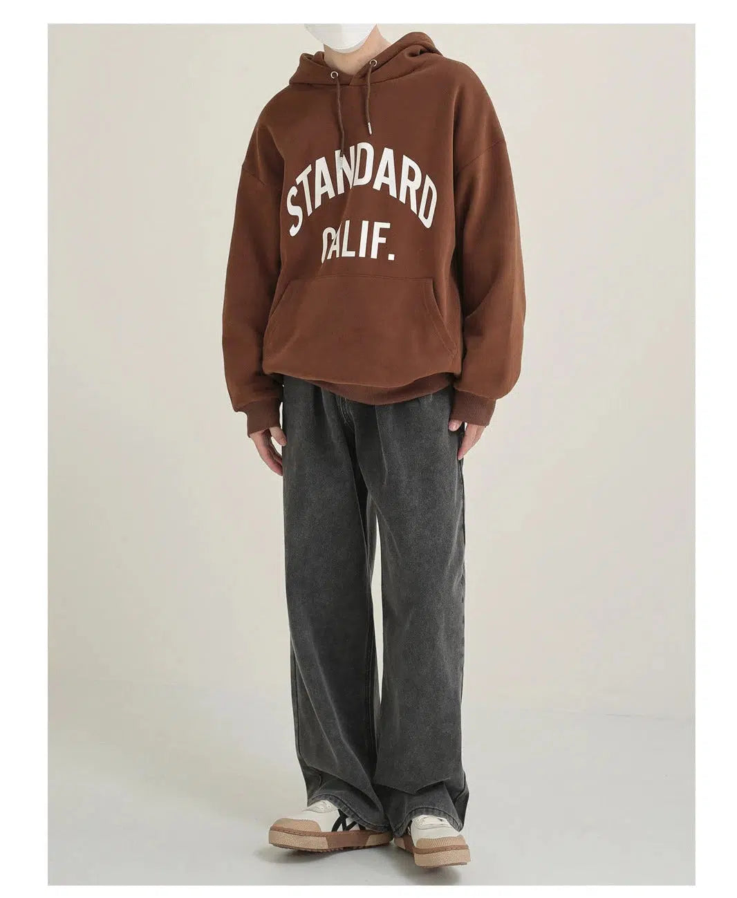 Letter Printed Hooded Sweatshirt