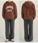 Letter Printed Hooded Sweatshirt