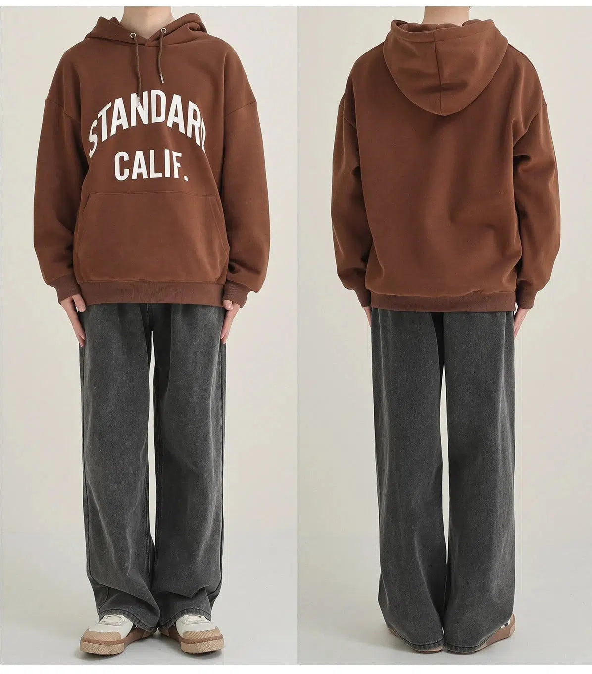 Letter Printed Hooded Sweatshirt