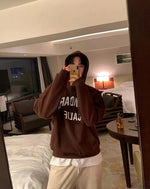 Letter Printed Hooded Sweatshirt