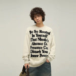 Letter Printed Round Neck Mink Fur Sweater