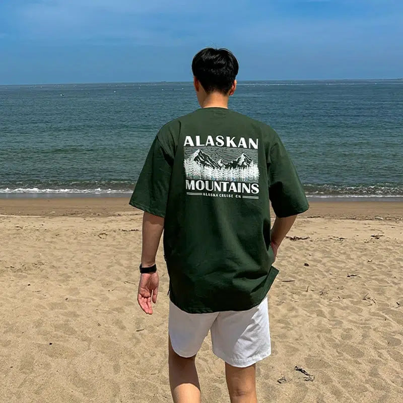 Letter Printed Short Sleeve T-shirt