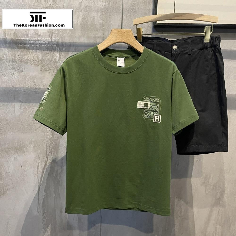 Letter 'R' Embroidered T-shirt