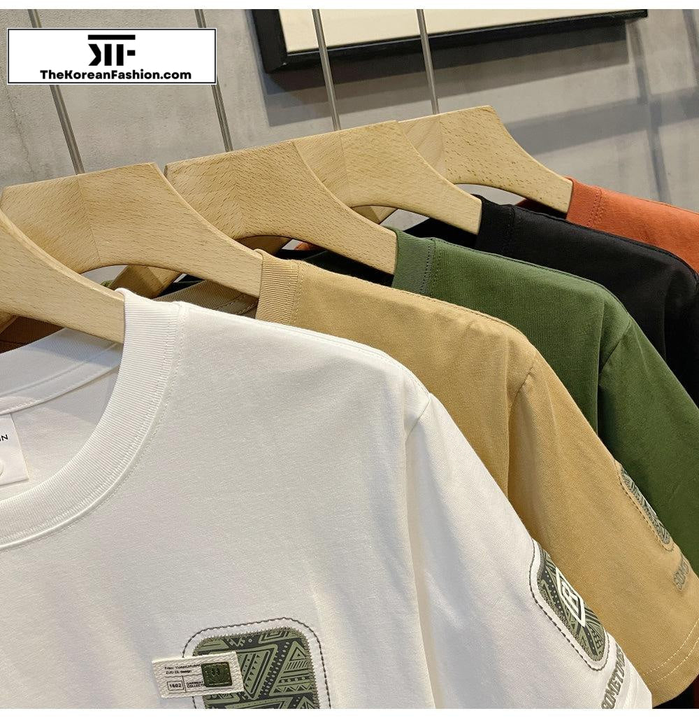 Letter 'R' Embroidered T-shirt