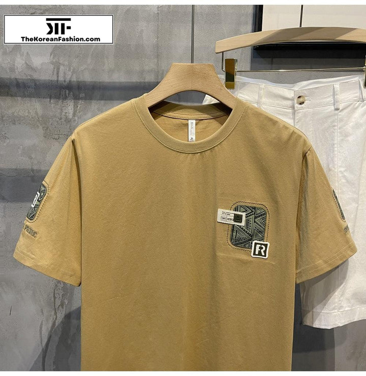 Letter 'R' Embroidered T-shirt